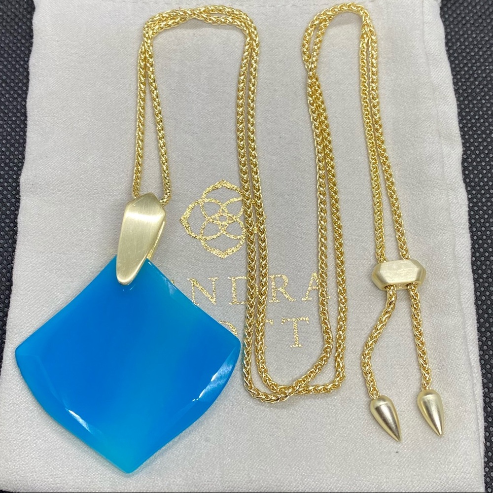 New Kendra Scott Gold Aislinn in Teal Agate